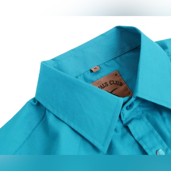 Coevals Club Mens Western Cowboy Pearl Snap Dress Long Sleeve Shirt - Picture 5 of 16